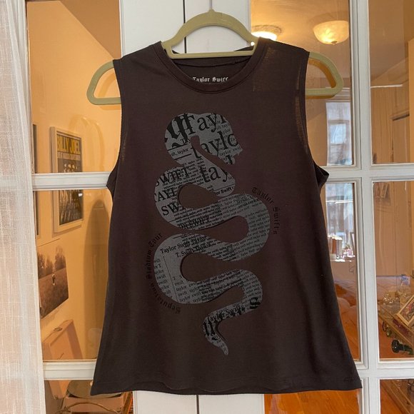 Taylor Swift Tops - Gray Taylor Swift Reputation Tour Snake Tank Top
